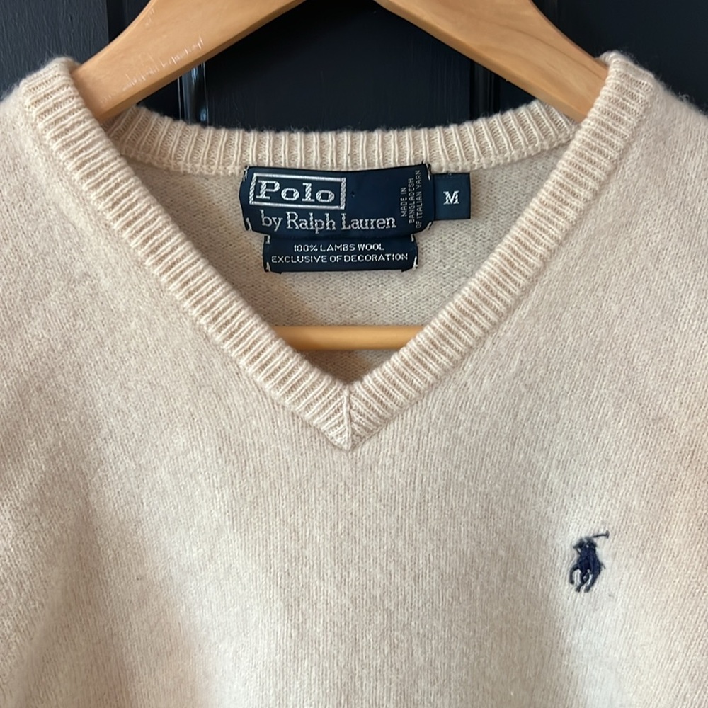 Ralph Lauren V-Neck Cream Sweater